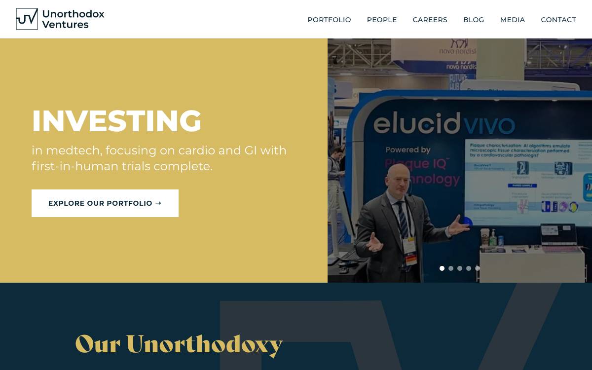 Unorthodox Ventures website preview