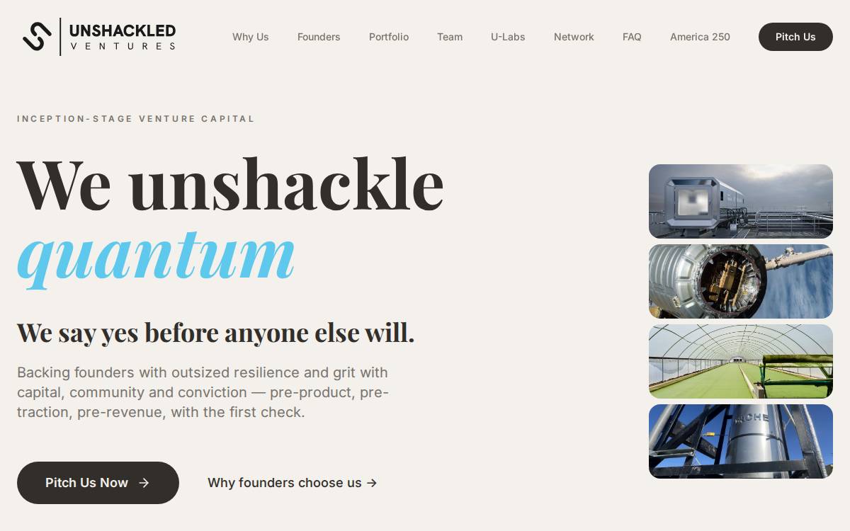 Unshackled Ventures website preview