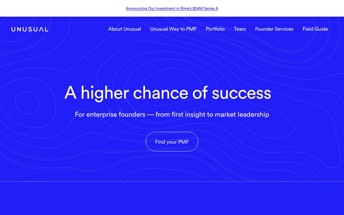 Unusual Ventures website preview