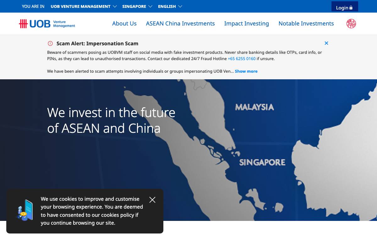 UOB Venture Management website preview