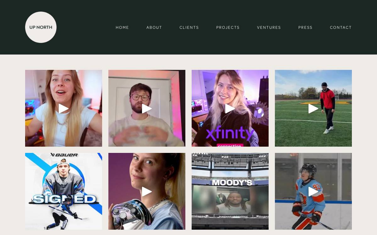 Up North Management website preview