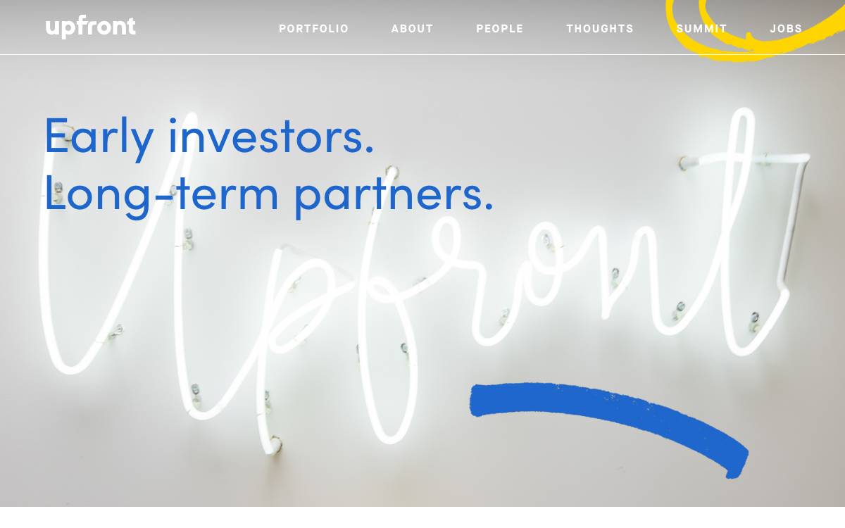 Upfront Ventures website preview