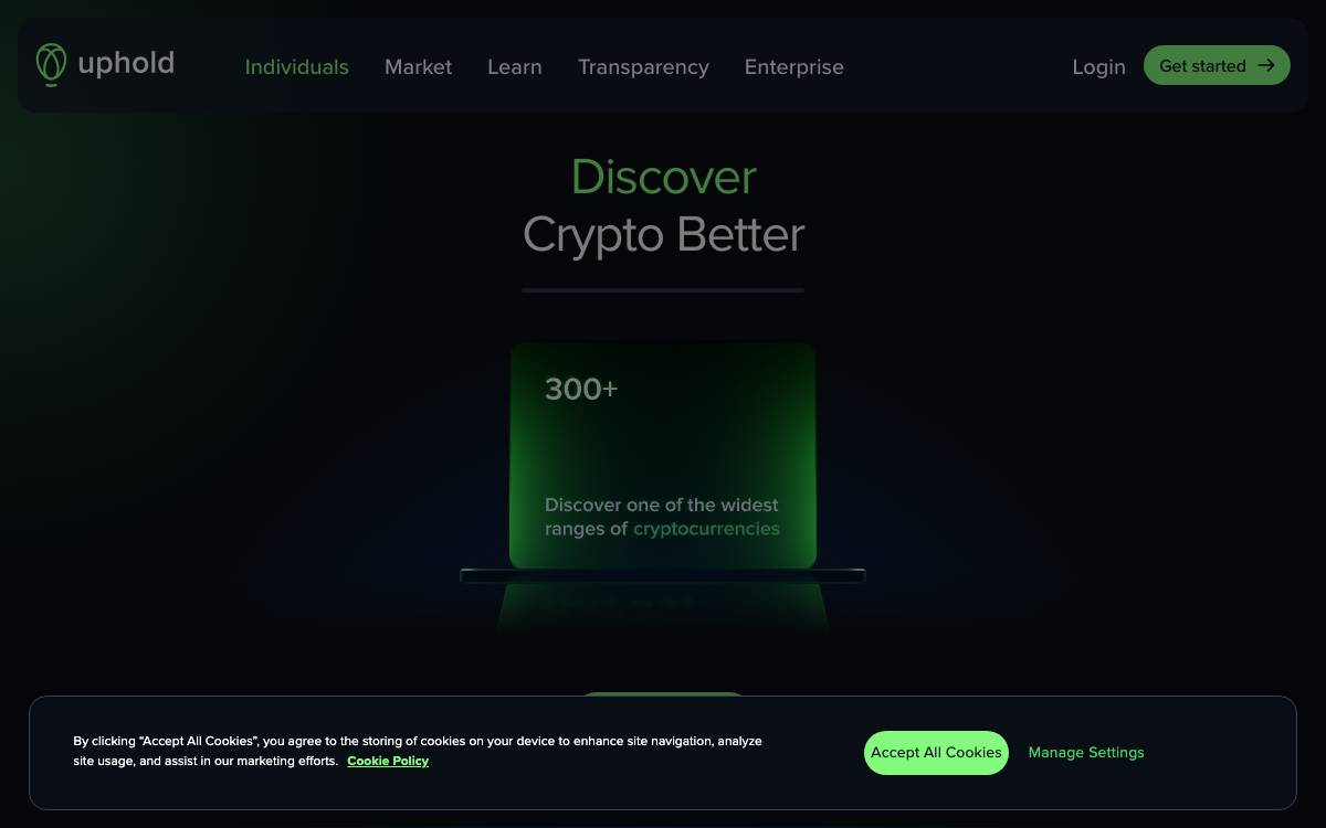 Uphold website preview