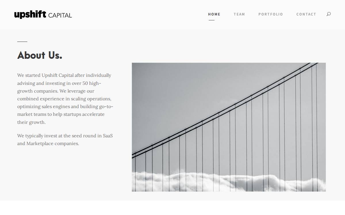 Upshift Capital website preview