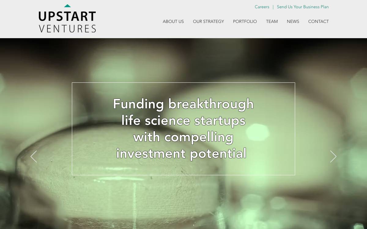 UpStart Ventures website preview