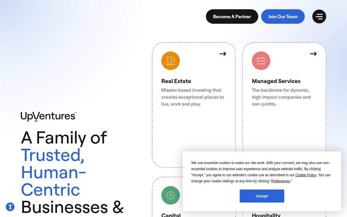 UpVentures Capital website preview
