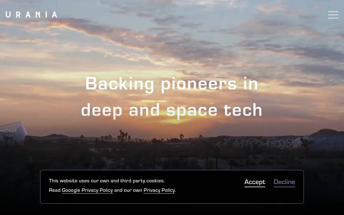 Urania Ventures website preview