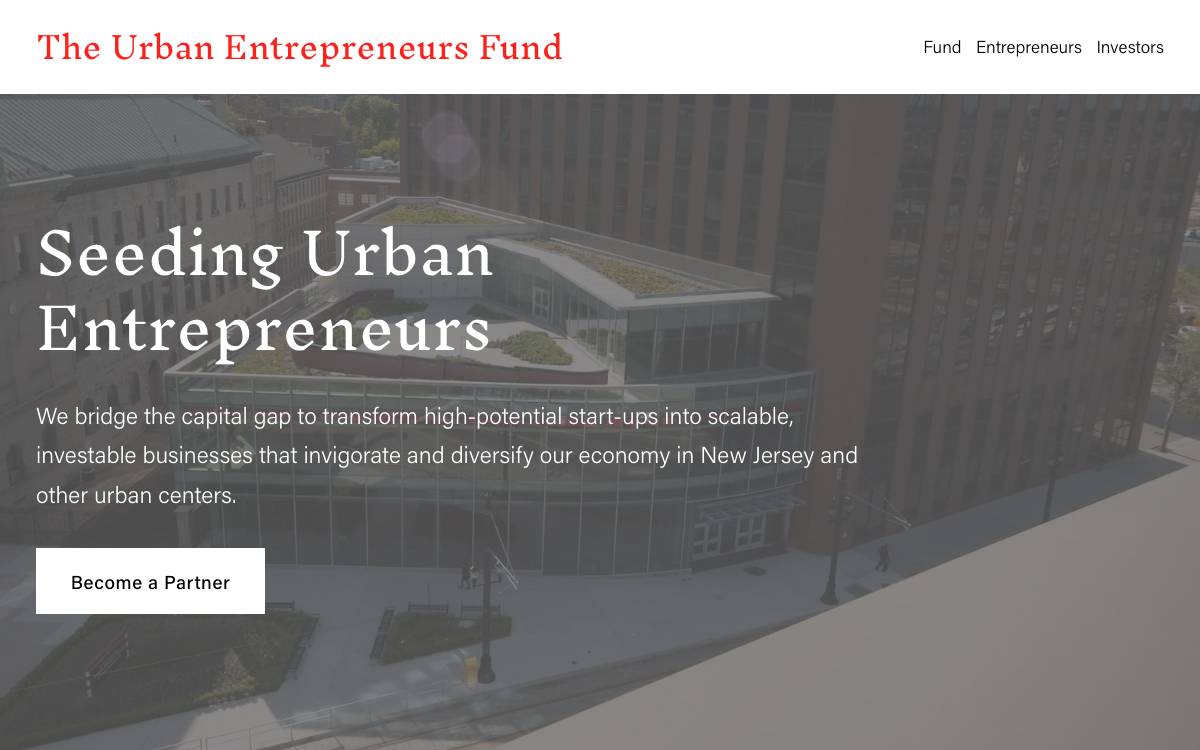Urban Entrepreneurs Fund website preview