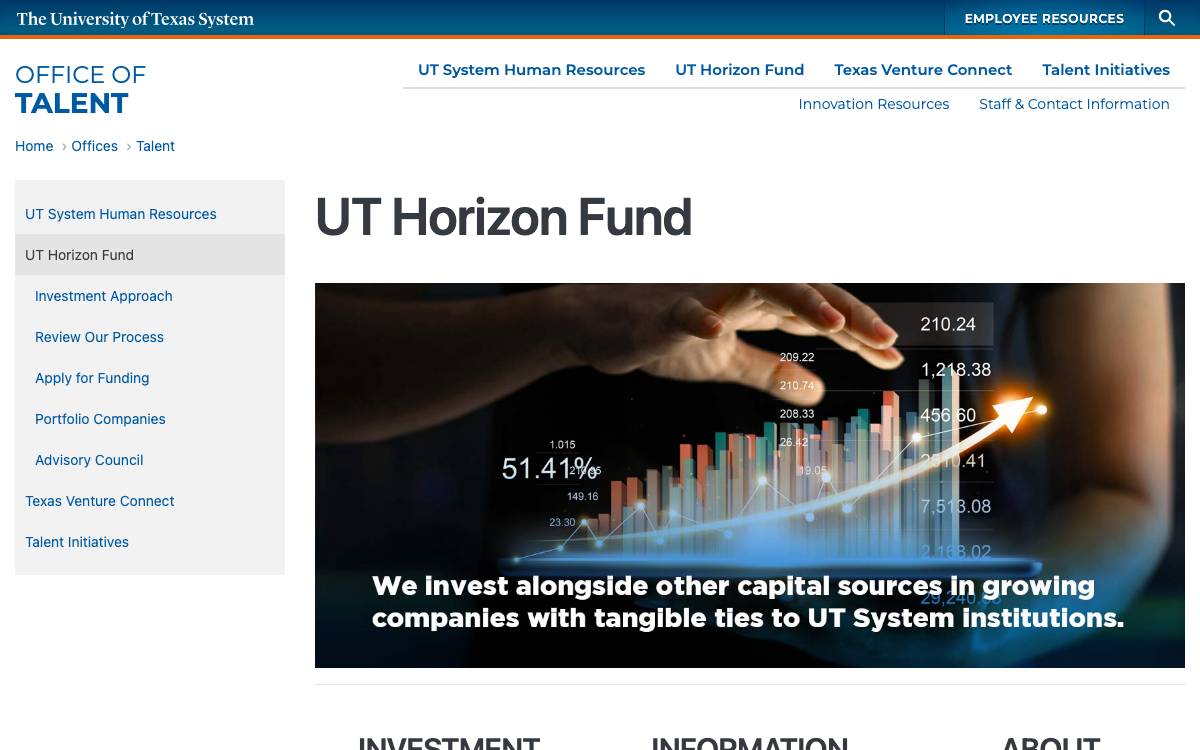 UT Horizon Fund website preview