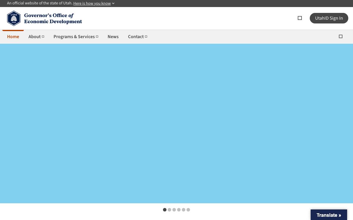 Utah Governor’s Office of Economic Development (GOED) website preview