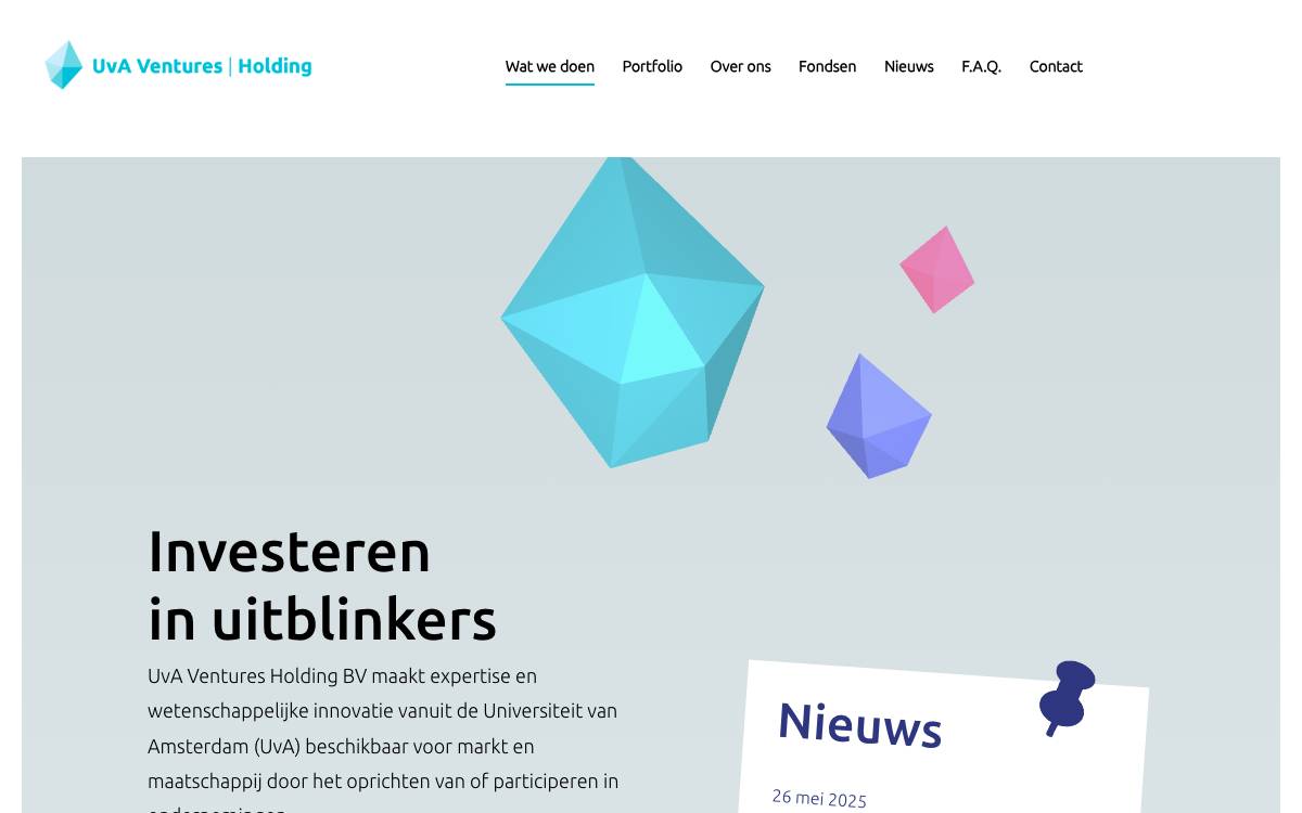 UvA Ventures Holding website preview