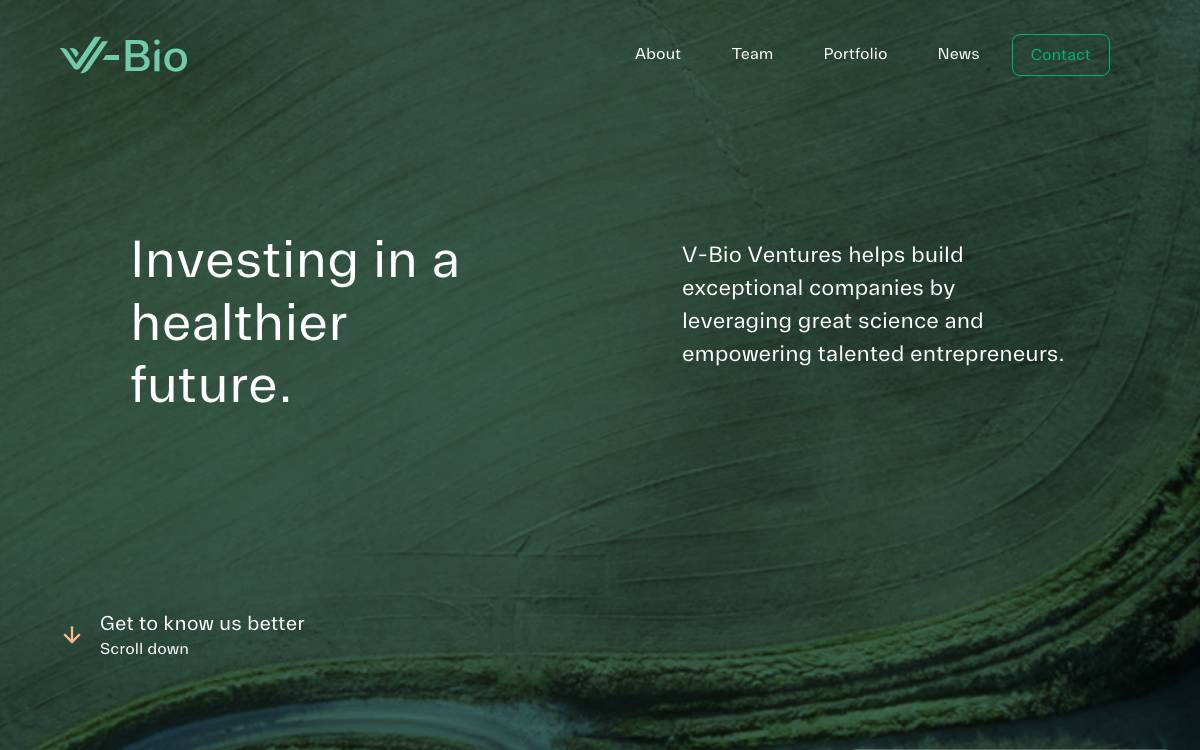 V-Bio Ventures website preview