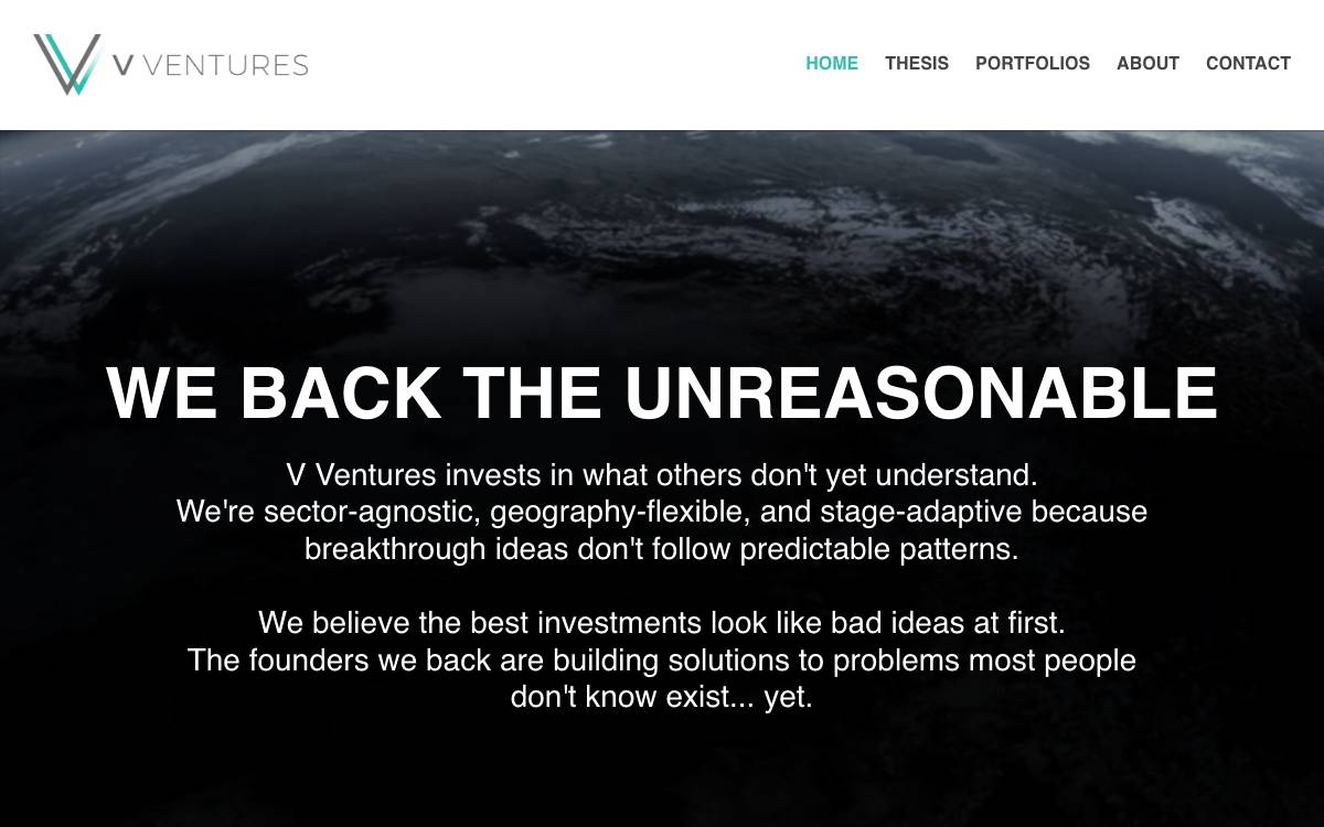 V Ventures website preview