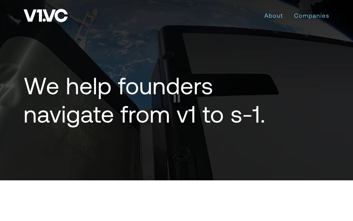 V1 VC website preview