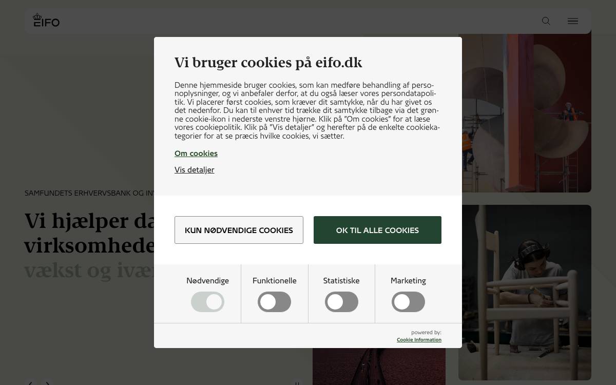 Vaekstfonden website preview