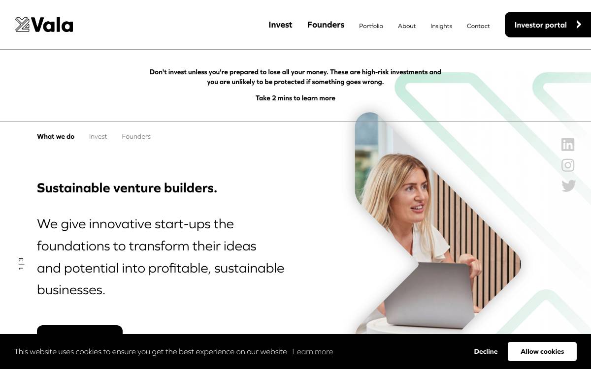 Vala Capital website preview