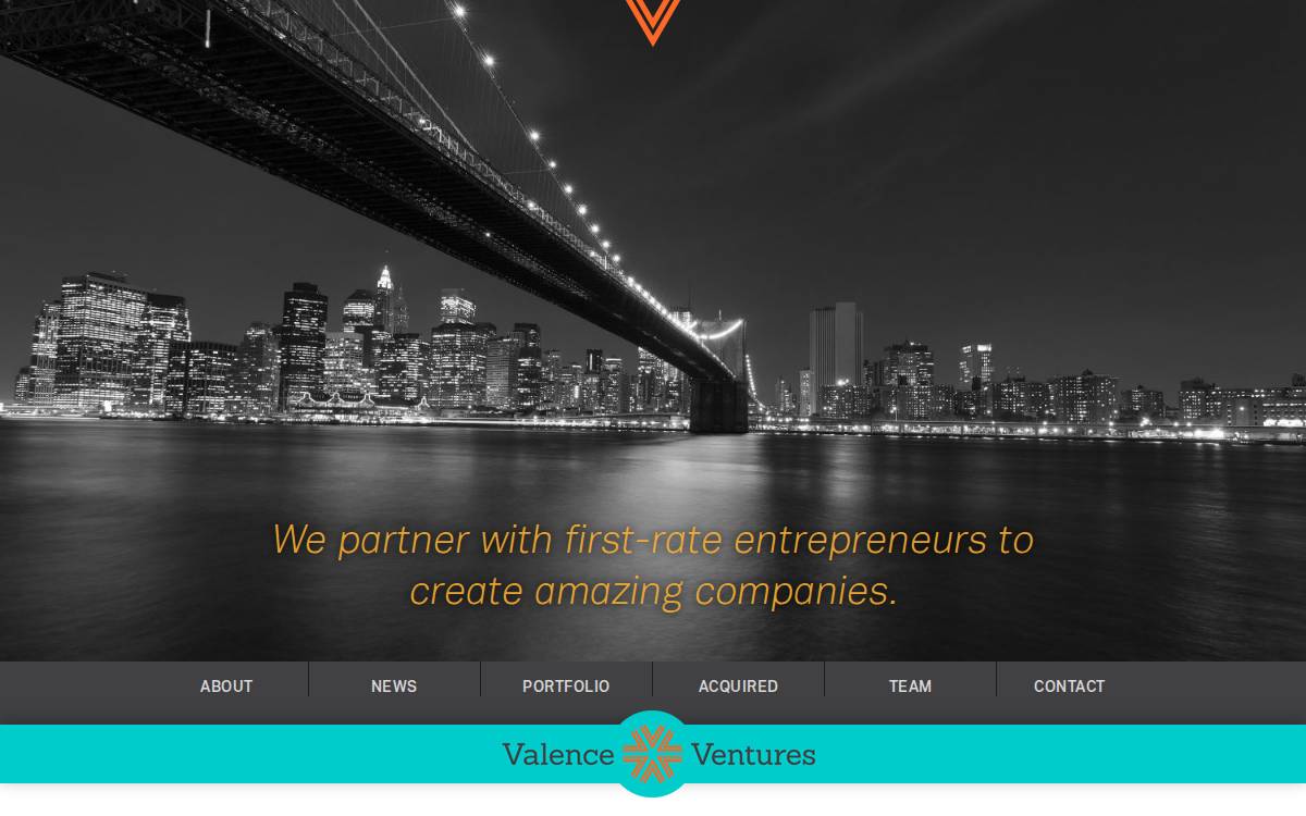 Valence Ventures website preview