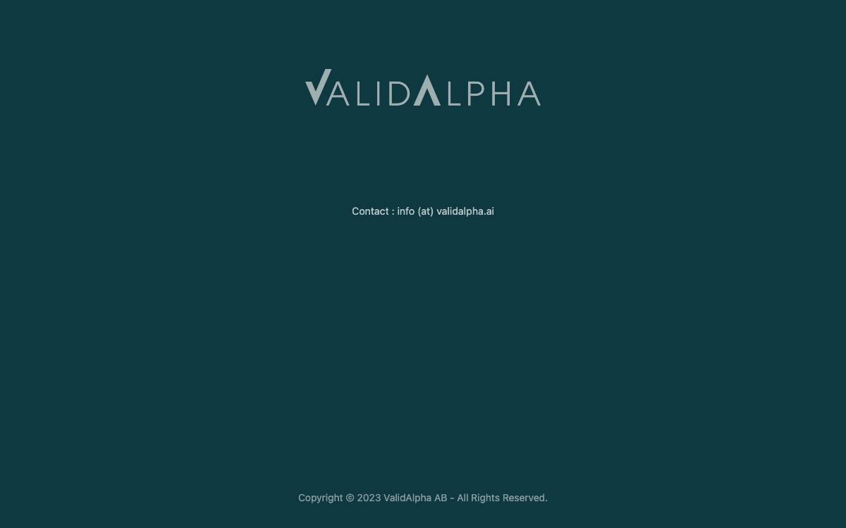 Valid Alpha website preview