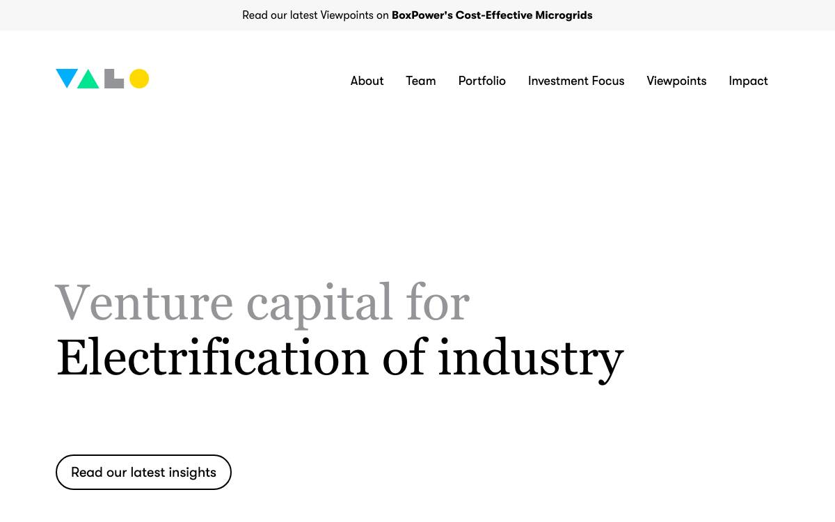 Valo Ventures website preview