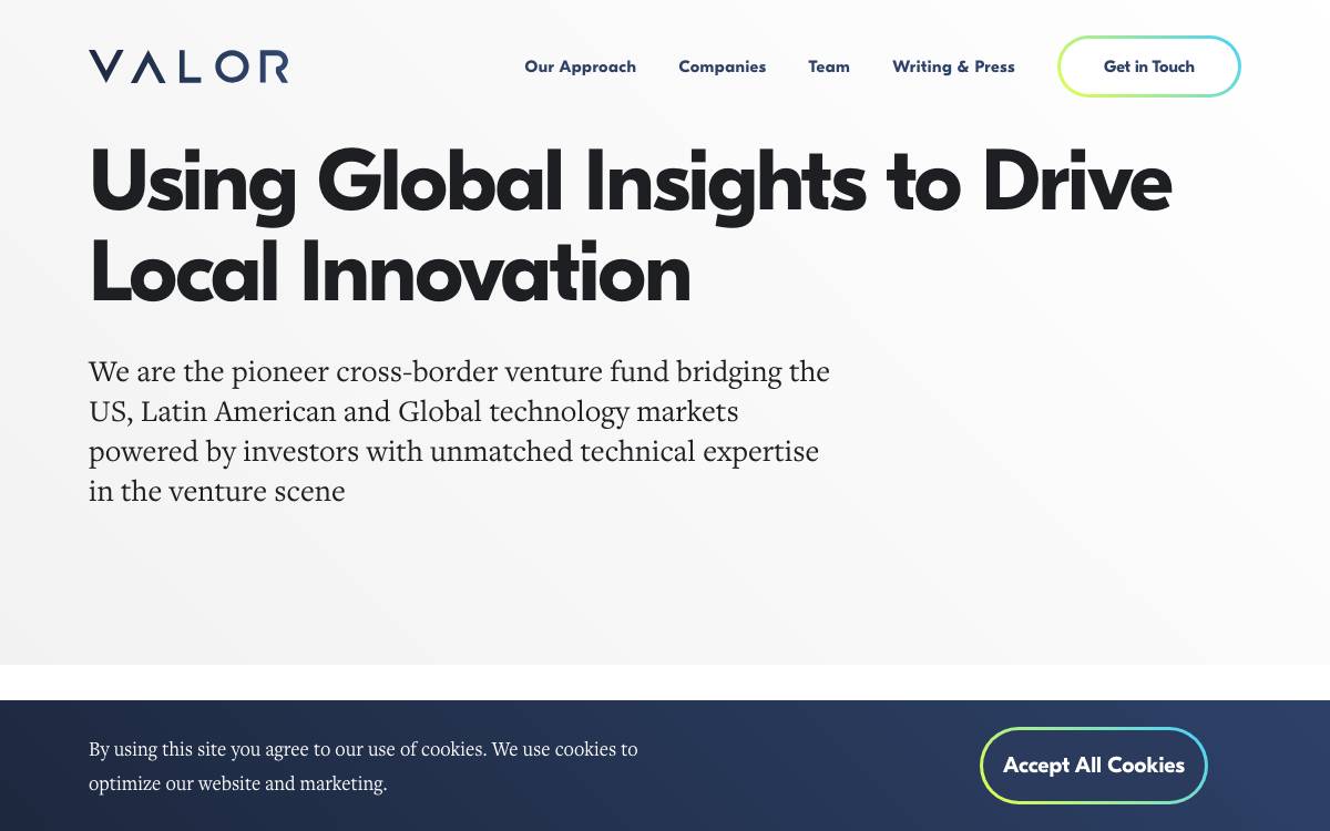 Valor Capital Group website preview