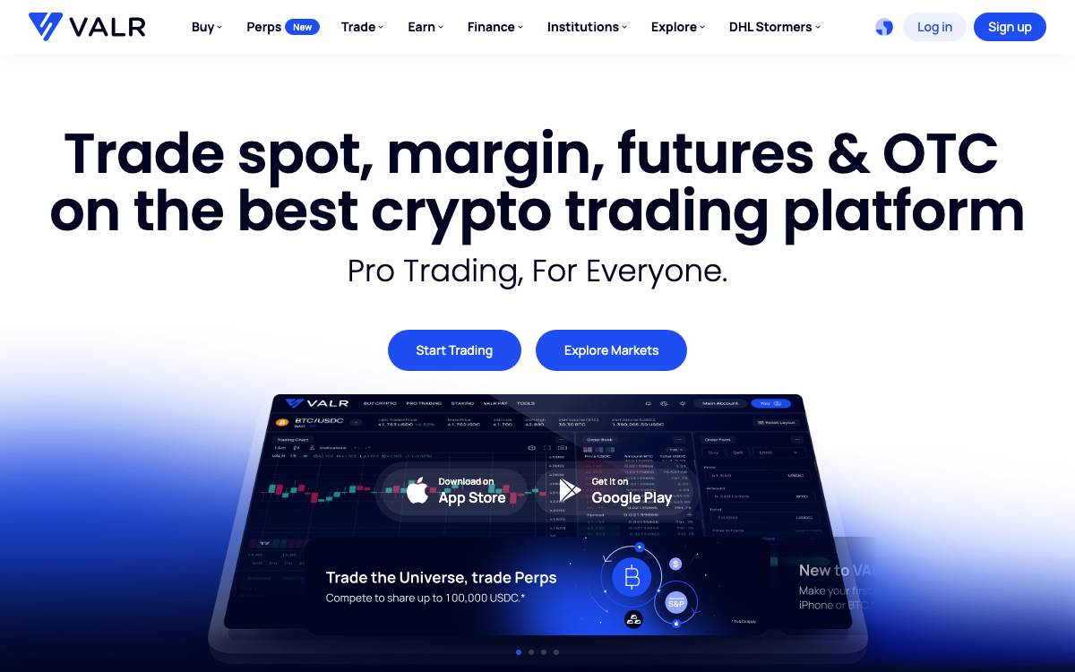 VALR website preview