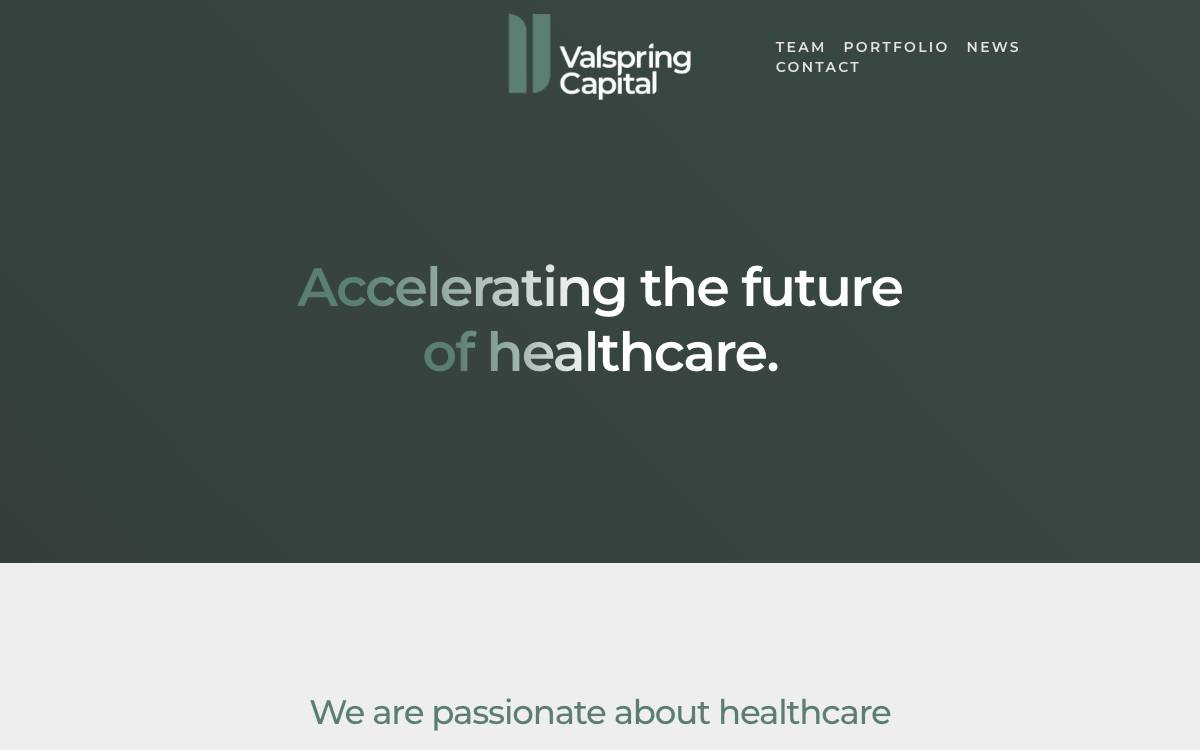 Valspring Capital website preview