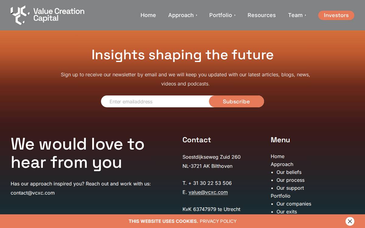 Value Creation Capital website preview