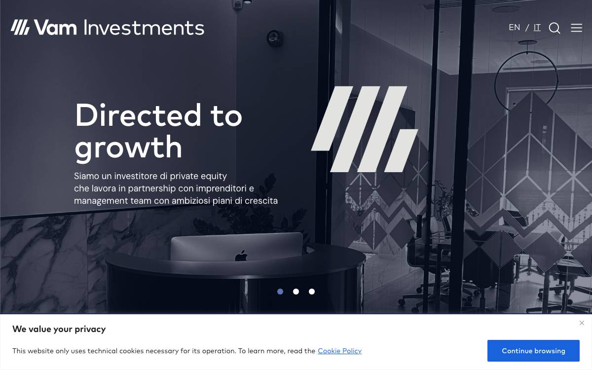 VAM Investments website preview