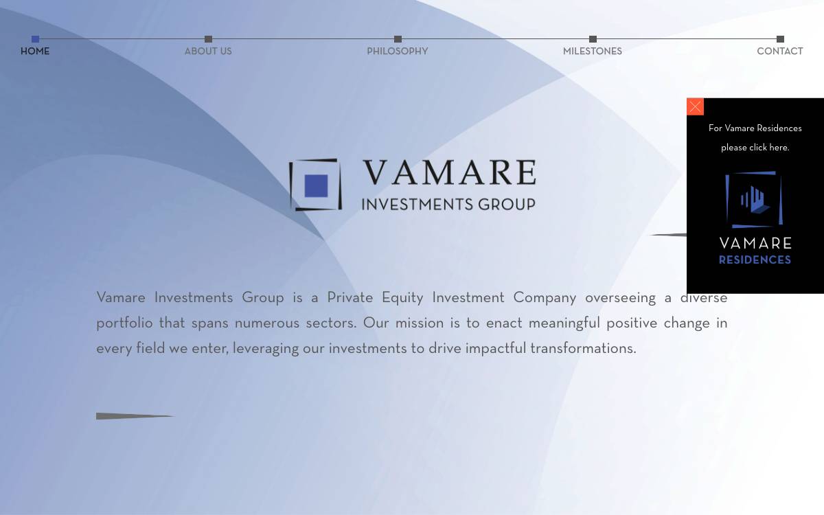 Vamare Investments Group website preview