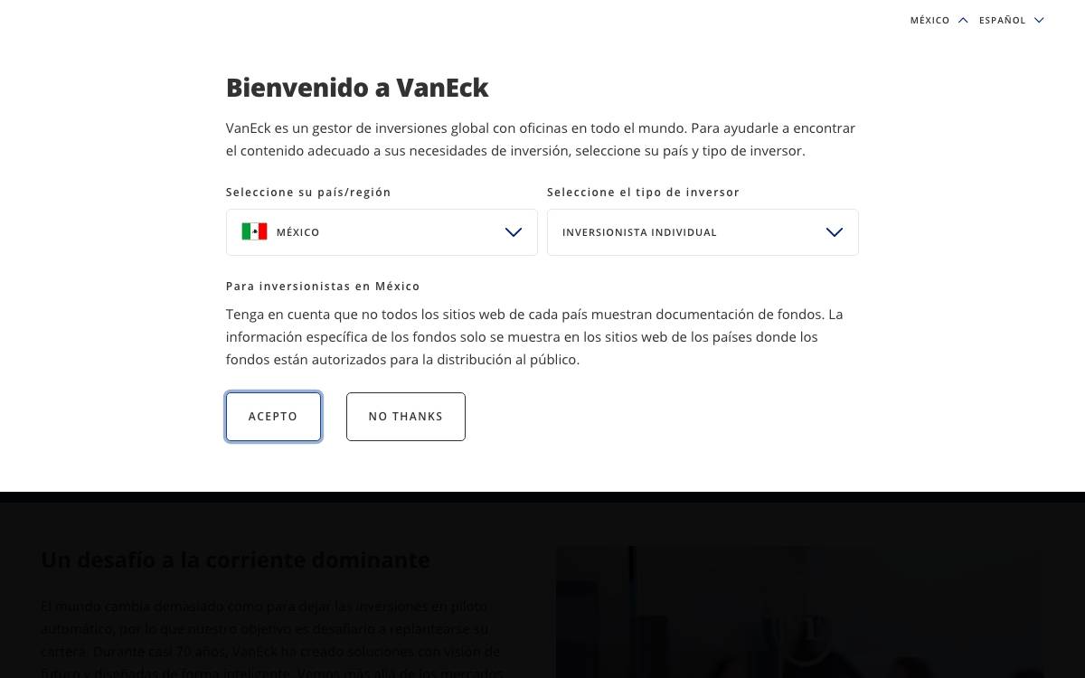 VanEck website preview
