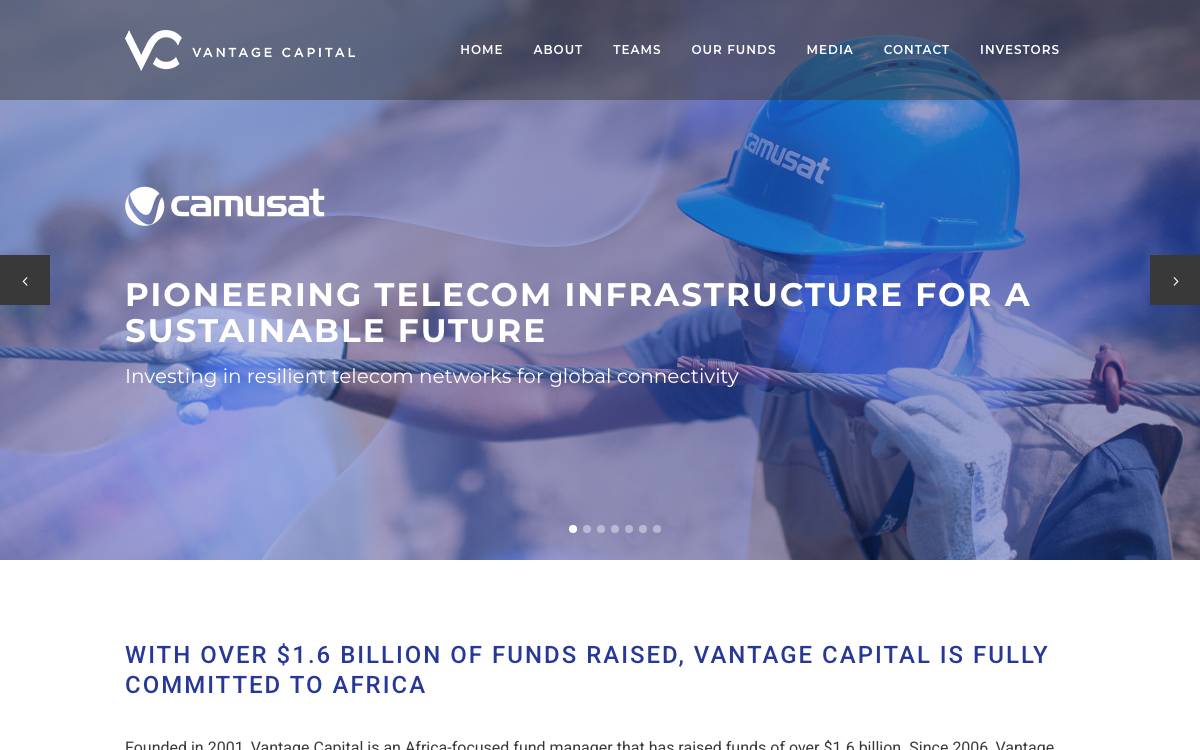 Vantage Capital website preview