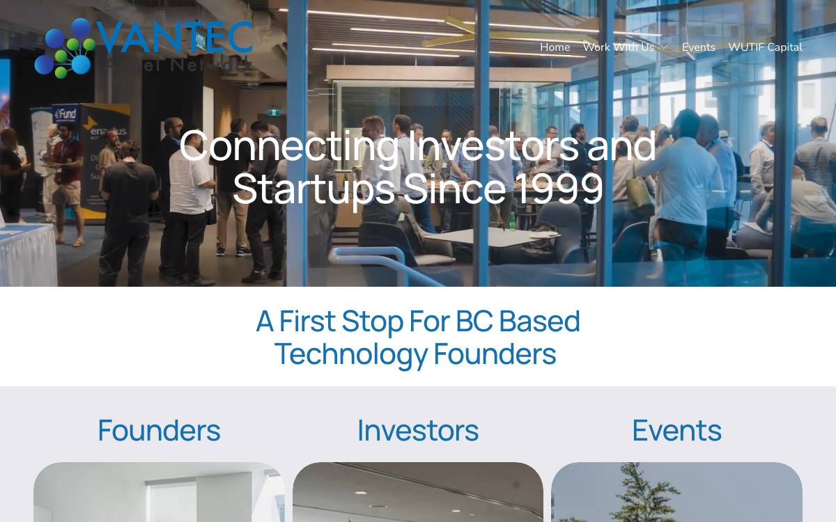 VANTEC Angel Network website preview