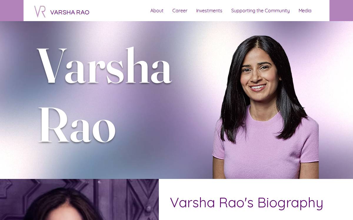 VARSHA RAO website preview