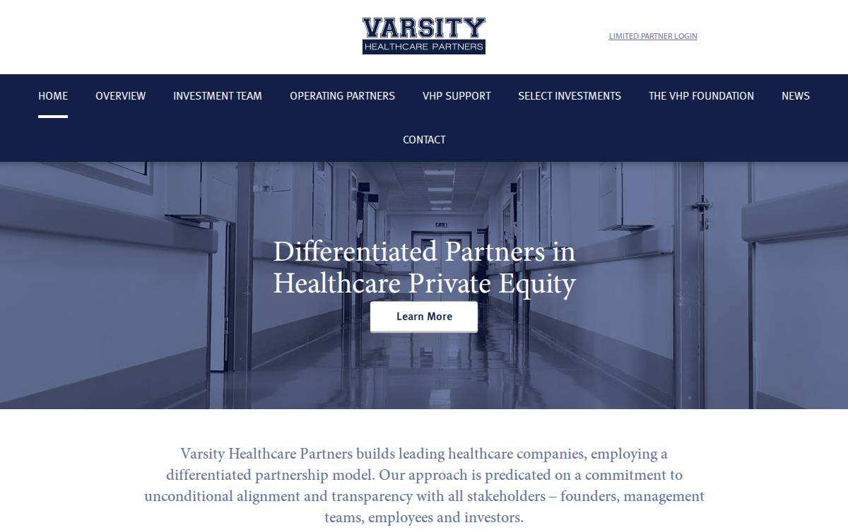 Varsity Healthcare Partners website preview