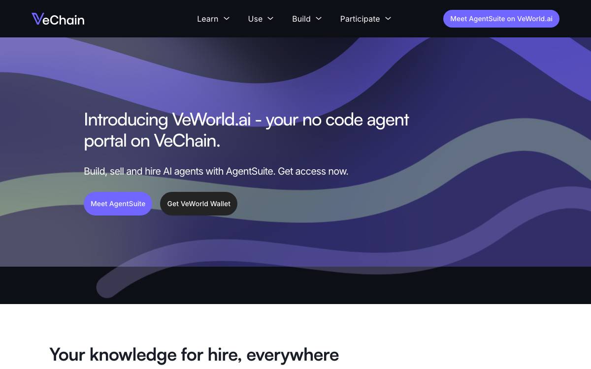 VeChain website preview