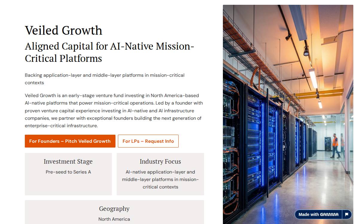 Veiled Growth Holdings website preview