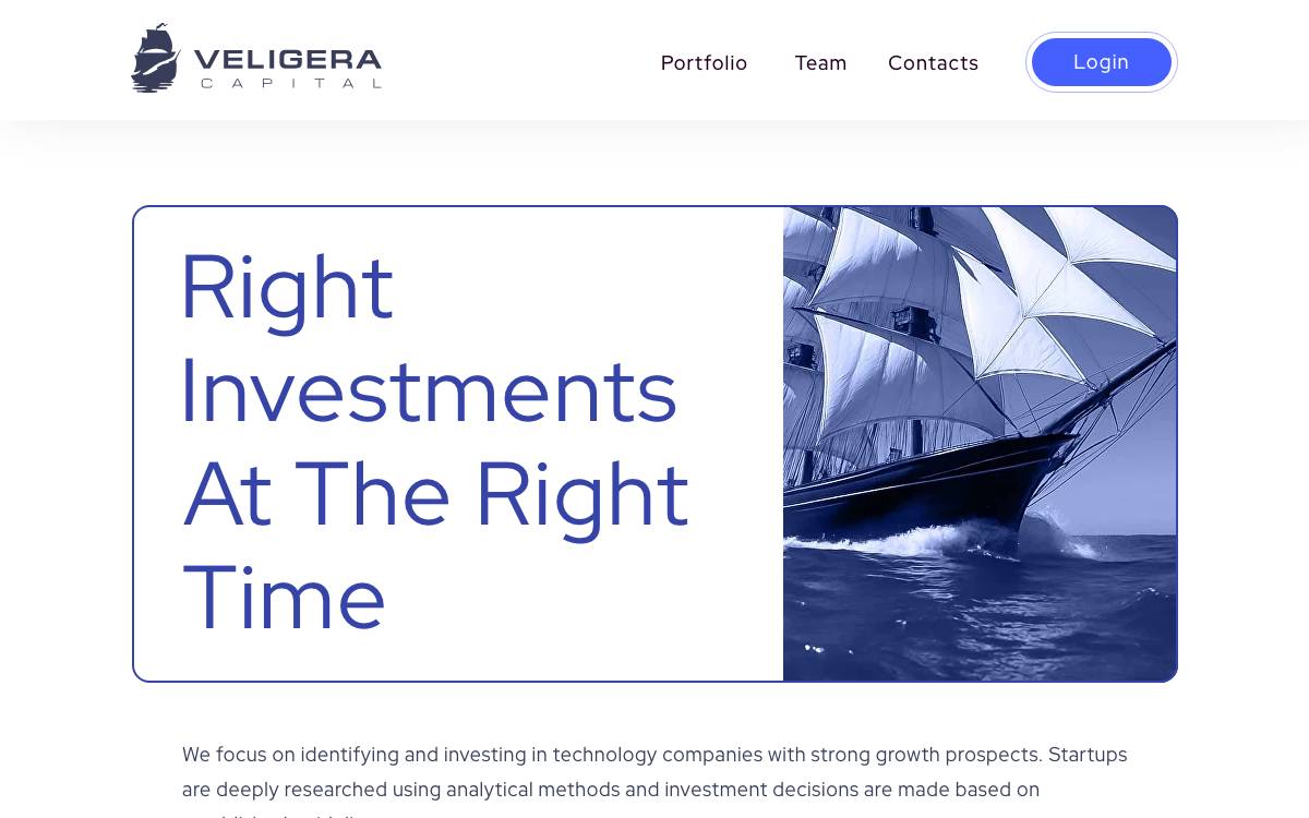 Veligera Capital website preview