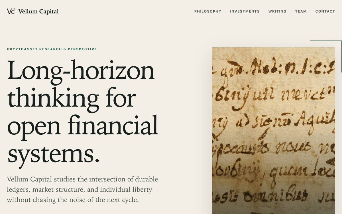 Vellum Capital website preview