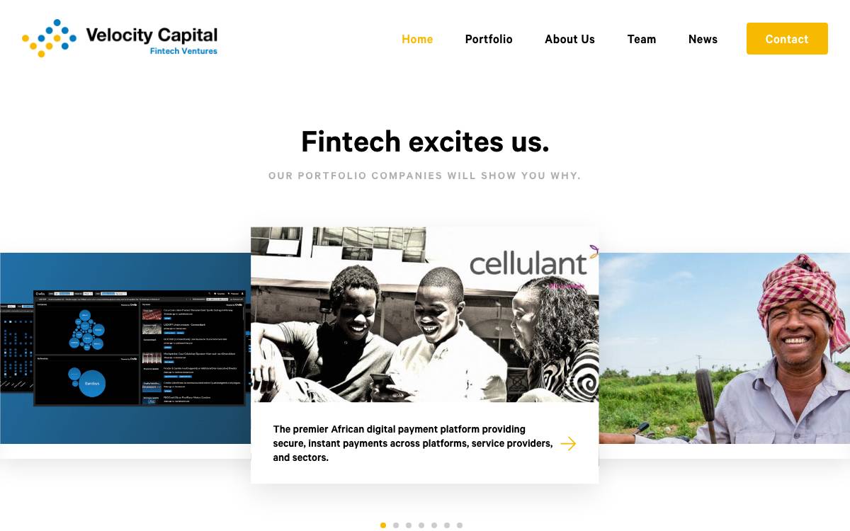 Velocity Fintech Ventures website preview