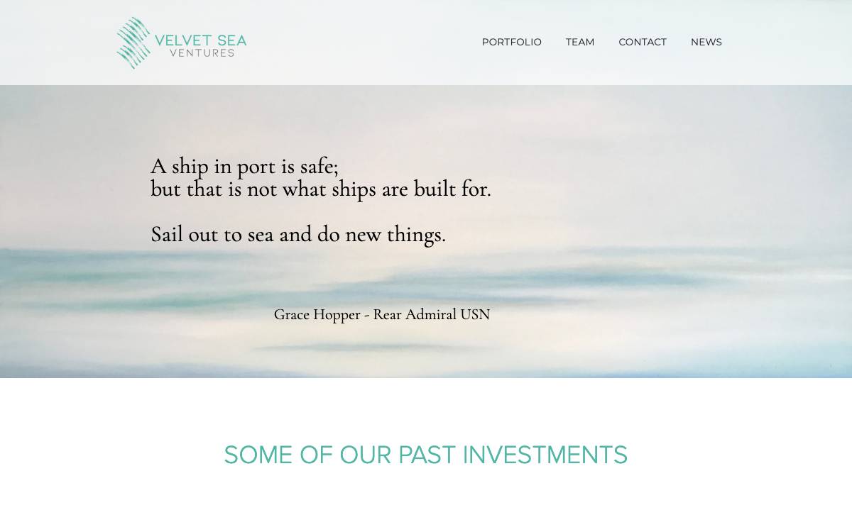 Velvet Sea Ventures website preview