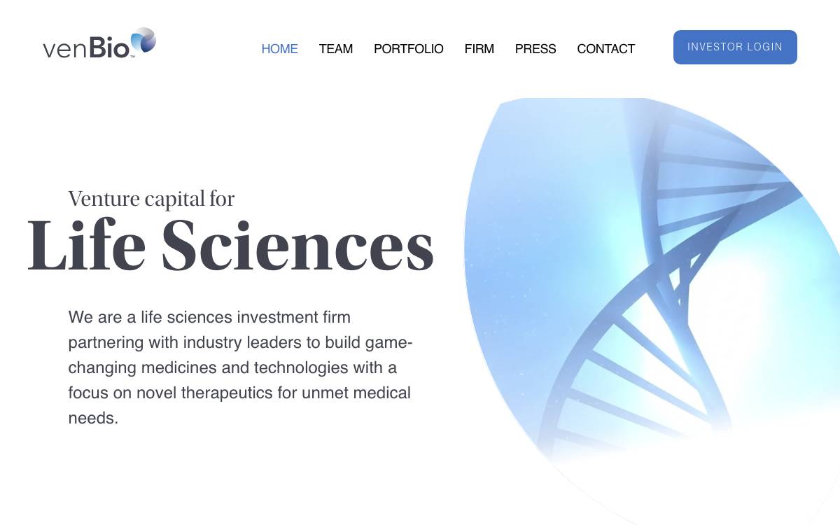 venBio Partners website preview
