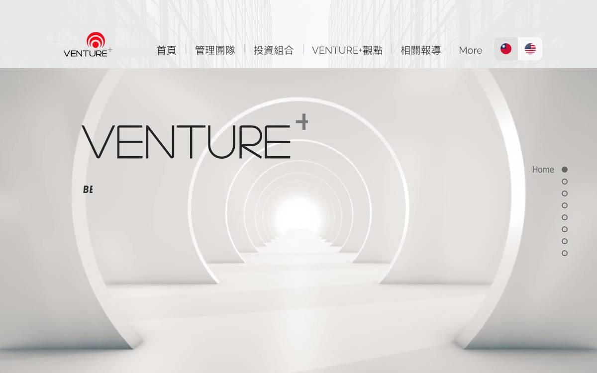VENTURE+ website preview