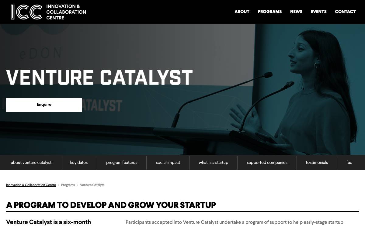 Venture Catalyst website preview