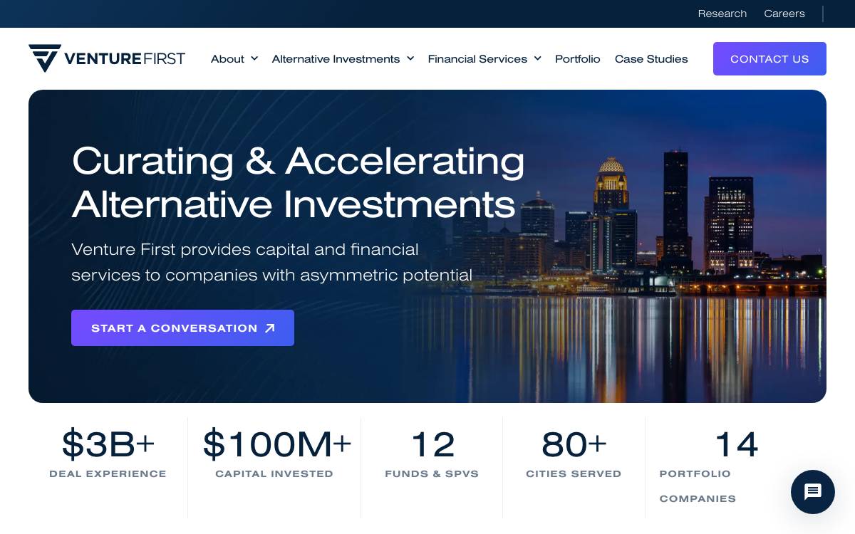 Venture First website preview