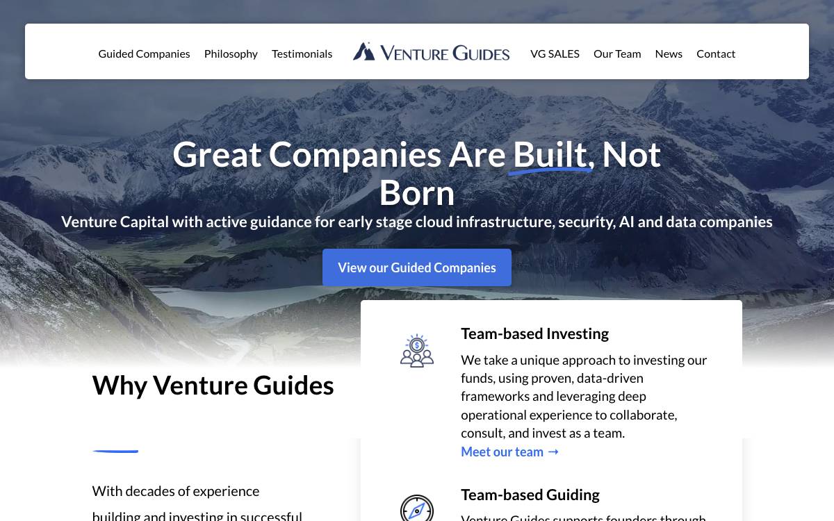 Venture Guides Management, L.P. website preview