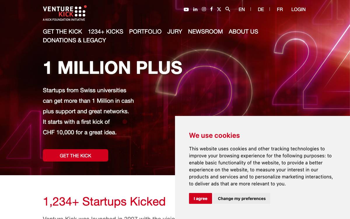 Venture Kick website preview