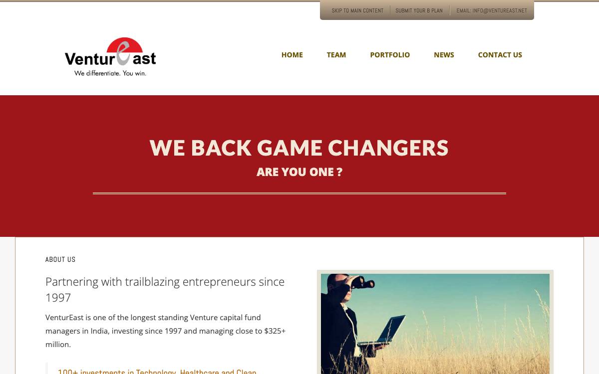 VenturEast website preview