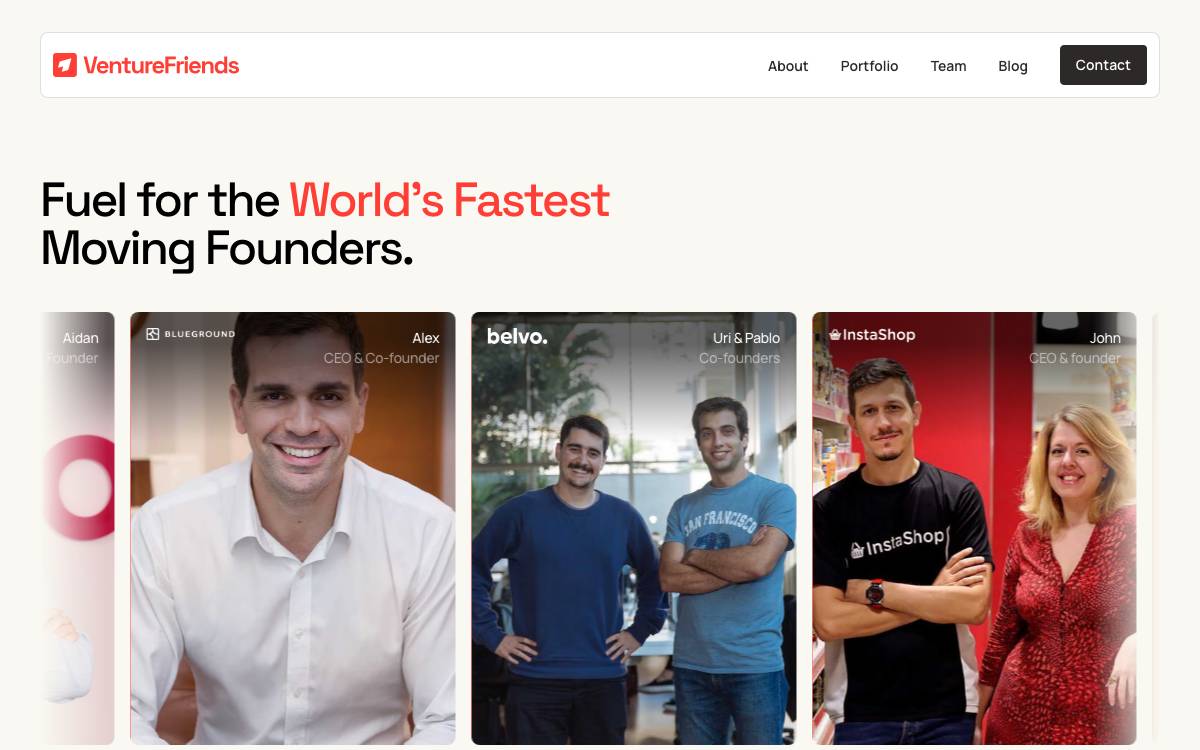 VentureFriends website preview