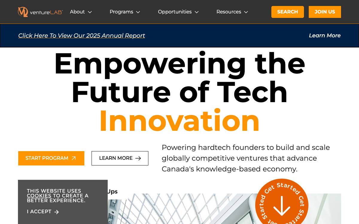 ventureLAB Innovation Centre website preview