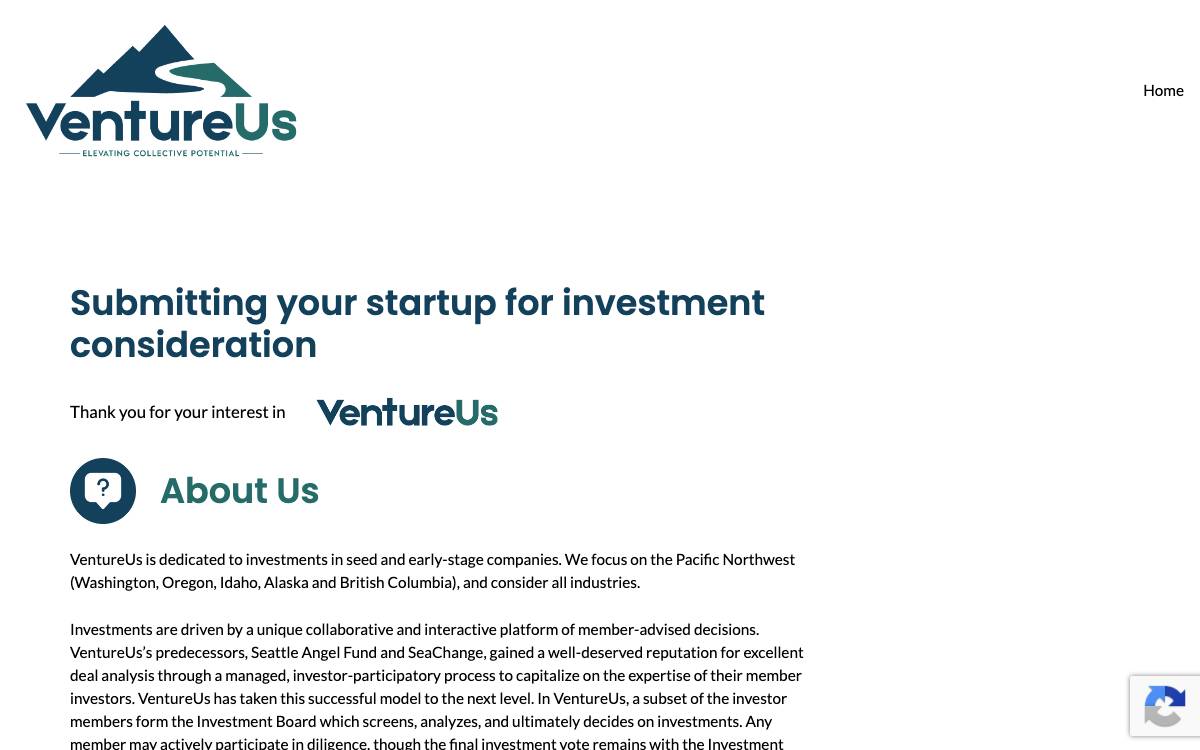 VentureUs website preview